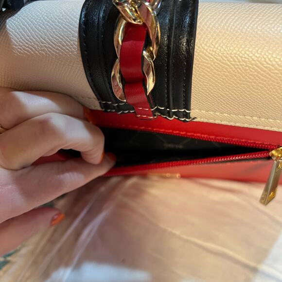 ALDO Satchel Purse Handbag w/ Scarf & Removable Cross-Body Strap — 10″ × 8″ × 4″ - Picture 13 of 14